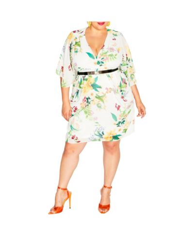 Платье Plus Size CITY CHIC с цветным принтом