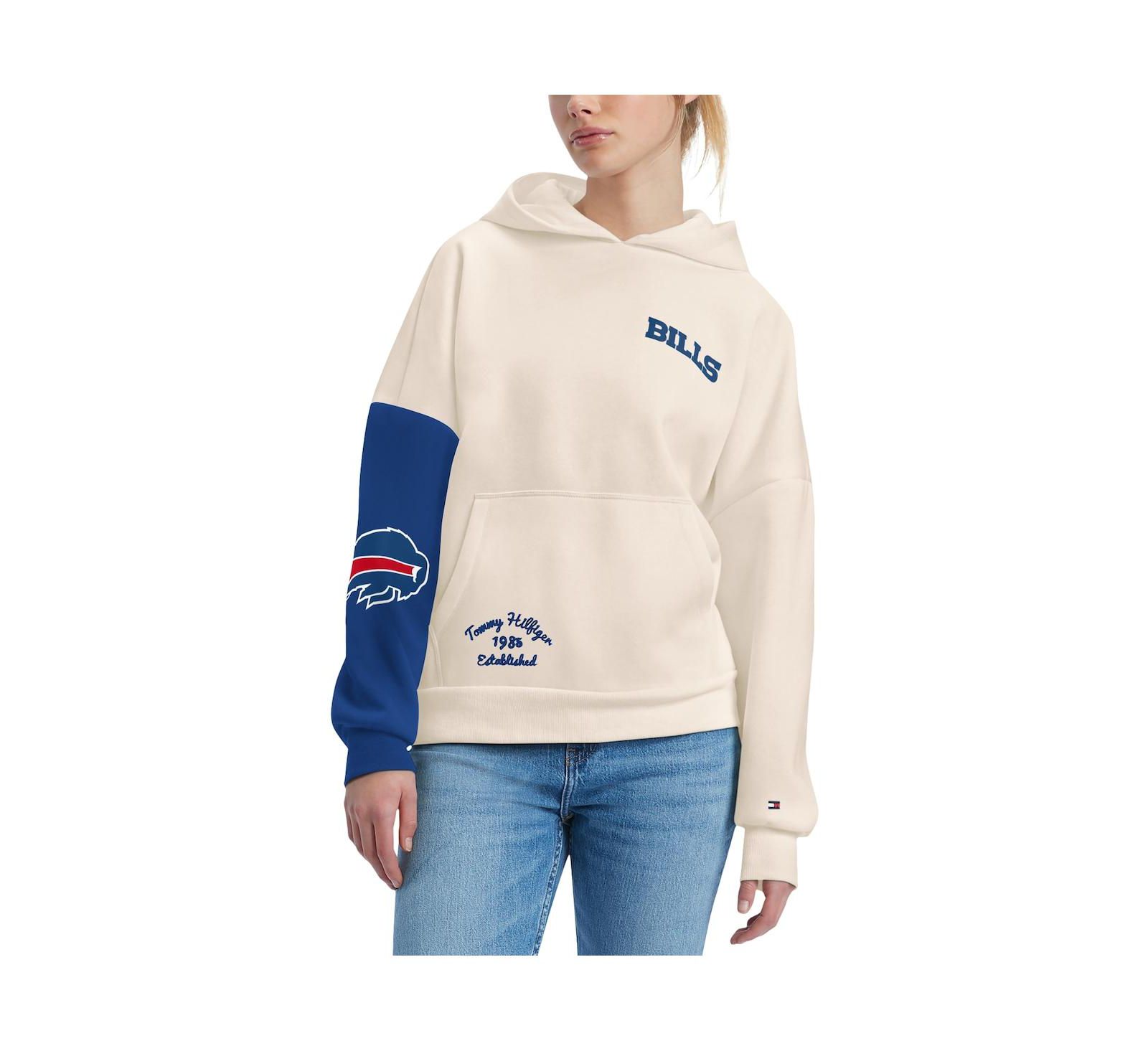 Женское худи Tommy Hilfiger Cream, Royal Buffalo Bills Harriet Pullover