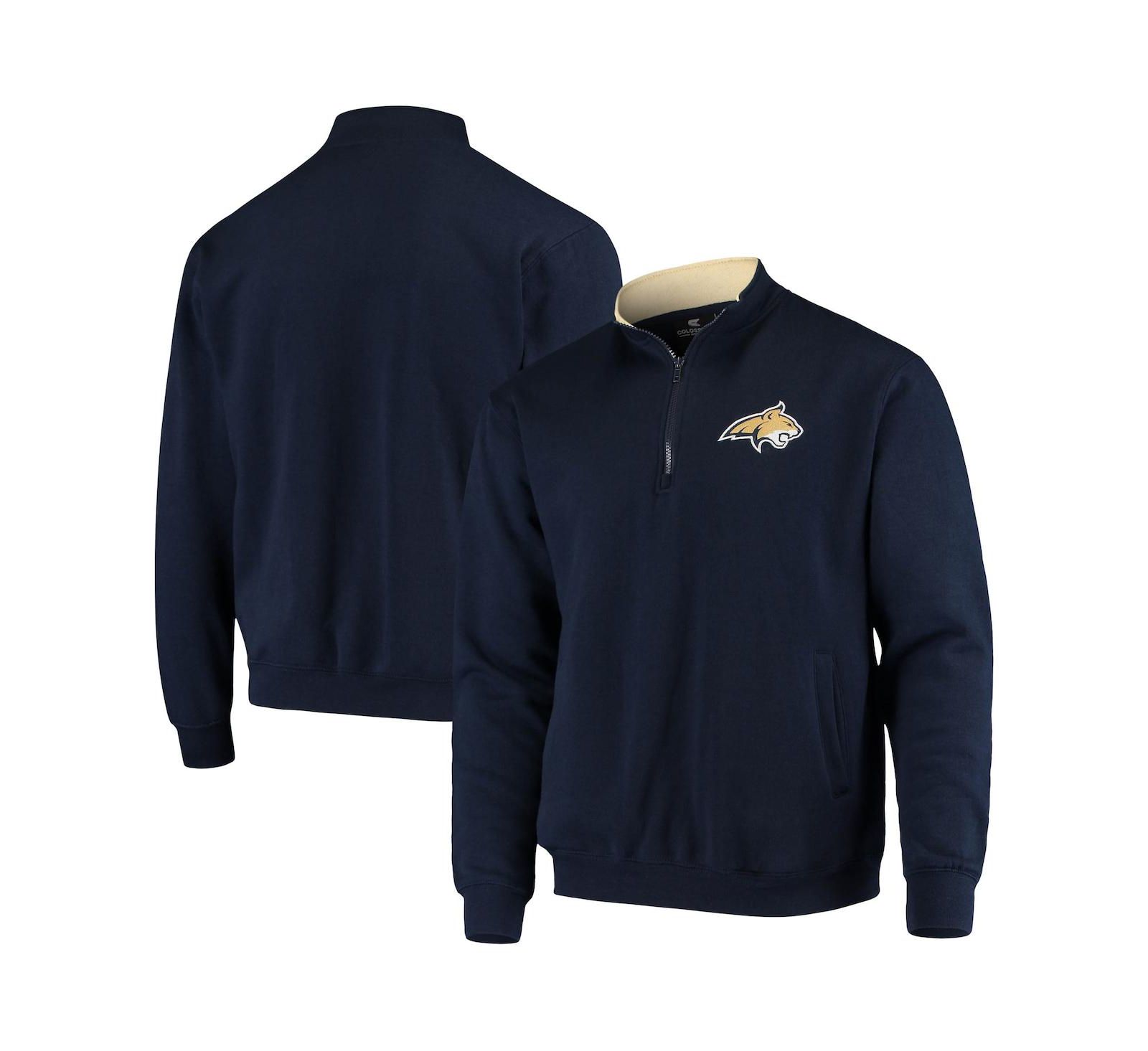 Куртка Colosseum Men's Navy Montana State Bobcats Tortugas Logo Quarter-Zip