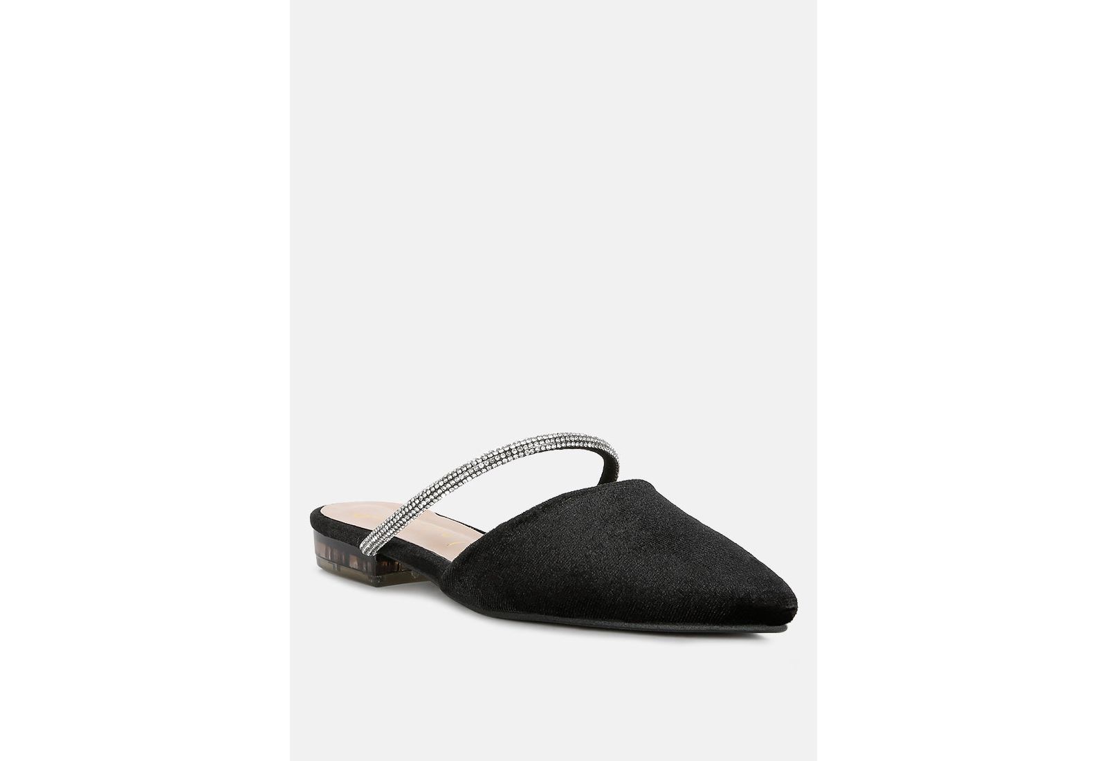 Женские мюли London Rag Turnon Velvet Diamante Detail Flat