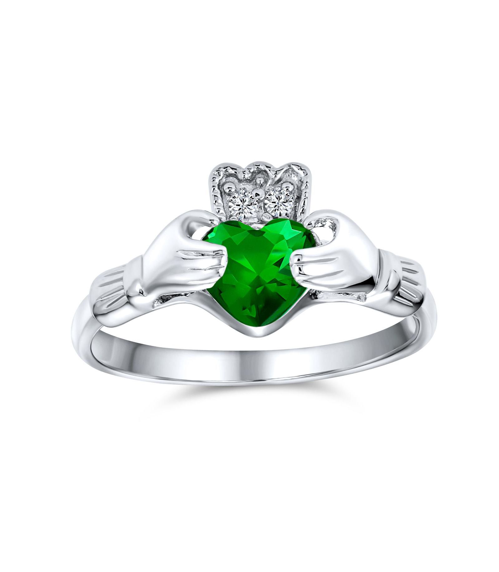Кольцо Bling Jewelry Sorority Sister BFF Celtic Irish Friendship Promise CZ Cubic Zirconia Crown Heart Claddagh из стерлингового серебра 925