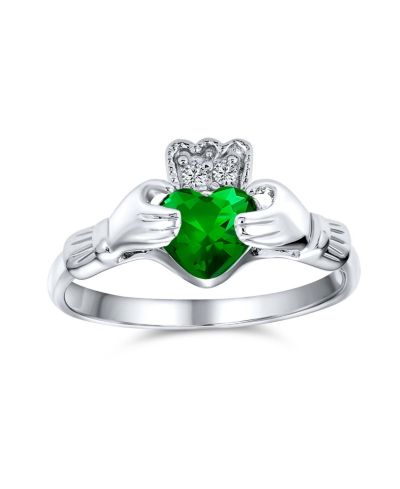 Кольцо Bling Jewelry Sorority Sister BFF Celtic Irish Friendship Promise CZ Cubic Zirconia Crown Heart Claddagh из стерлингового серебра 925