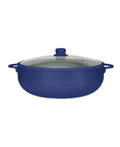 Sedona Kitchen Aluminum 12 Qt Caldero with Silicone Rim Glass Lid and Silicone Handle Holder