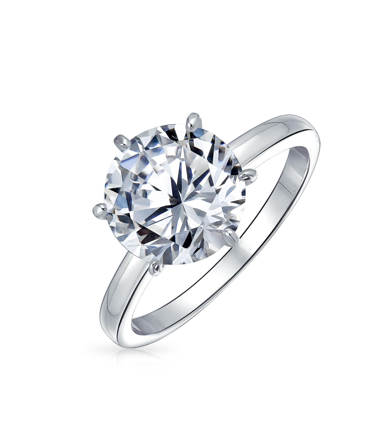 Кольцо с помолвочным камнем Bling Jewelry Classic 1.5CT Cubic Zirconia 6 Prong CZ Solitaire из стерлингового серебра