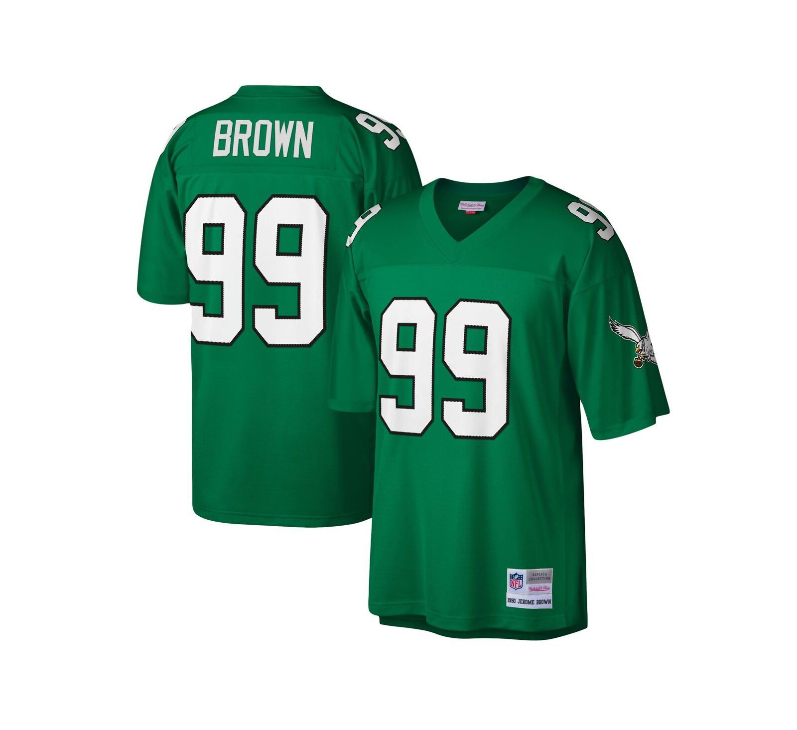 Men's Mitchell & Ness Jerome Brown Kelly Green Philadelphia Eagles Legacy Replica Jersey