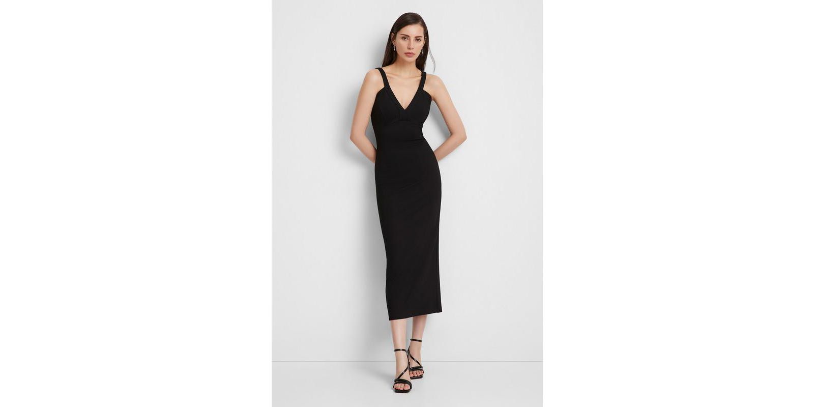Marcella Женское платье-миди Morena Strappy V-Neck Back-Slit Pencil