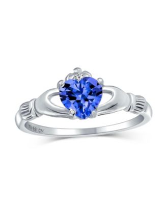 Кольцо Bling Jewelry BFF Sorority Sister с синим CZ и кельтским узором из стерлингового серебра