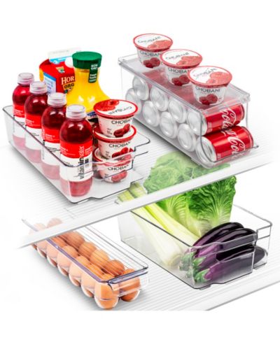Sorbus 4 Piece Clear Acrylic Organizers - Great for kitchen, fridge, pantry, and more