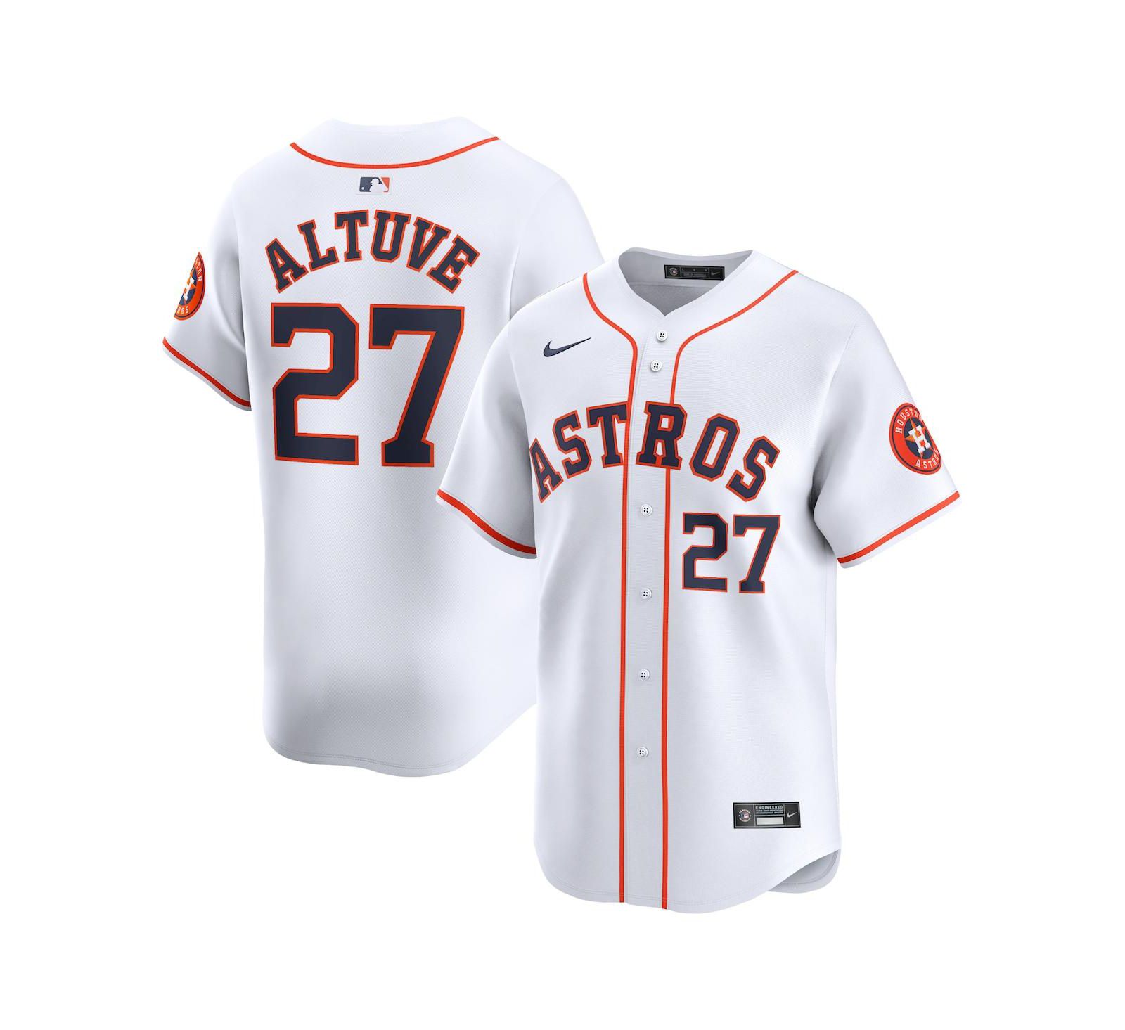 Мужская джерси Nike Jose Altuve White Houston Astros Home Limited Player