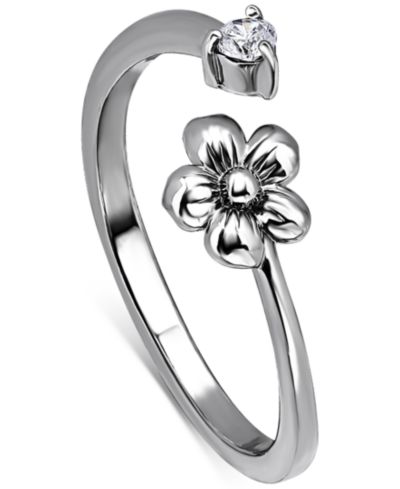 Giani Bernini Кольцо на палец Cubic Zirconia Flower Bypass