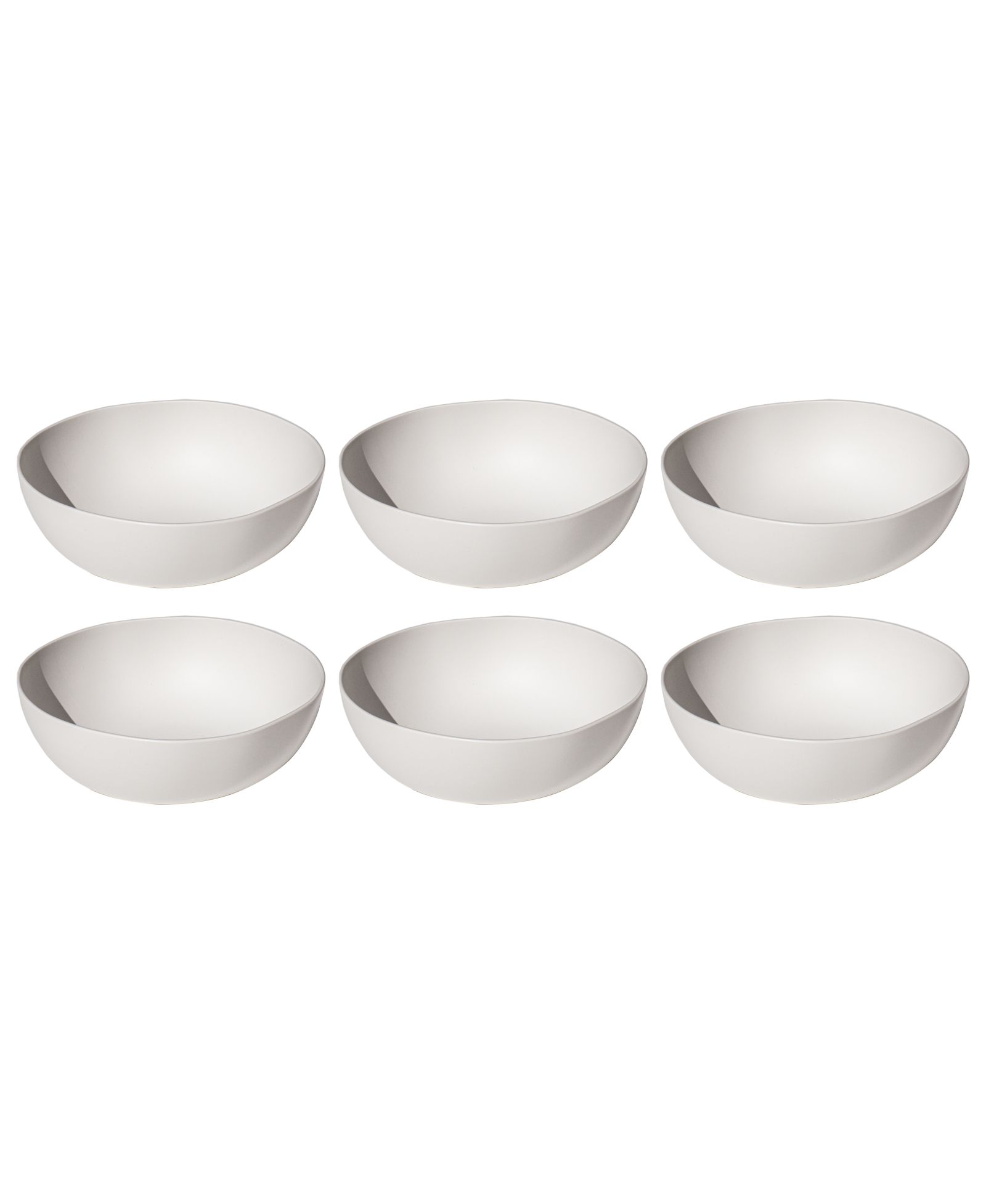 Abode Homewares Natureone Craft 7.1" Coupe Bowls Soft Matte Finish 37 oz, Set of 6, Service for 6