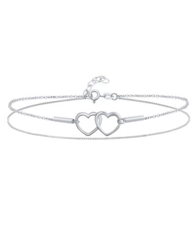 Браслет-анклет Bling Jewelry Forever Love с подвеской в виде переплетенных сердец, серебро 925 Sterling Silver