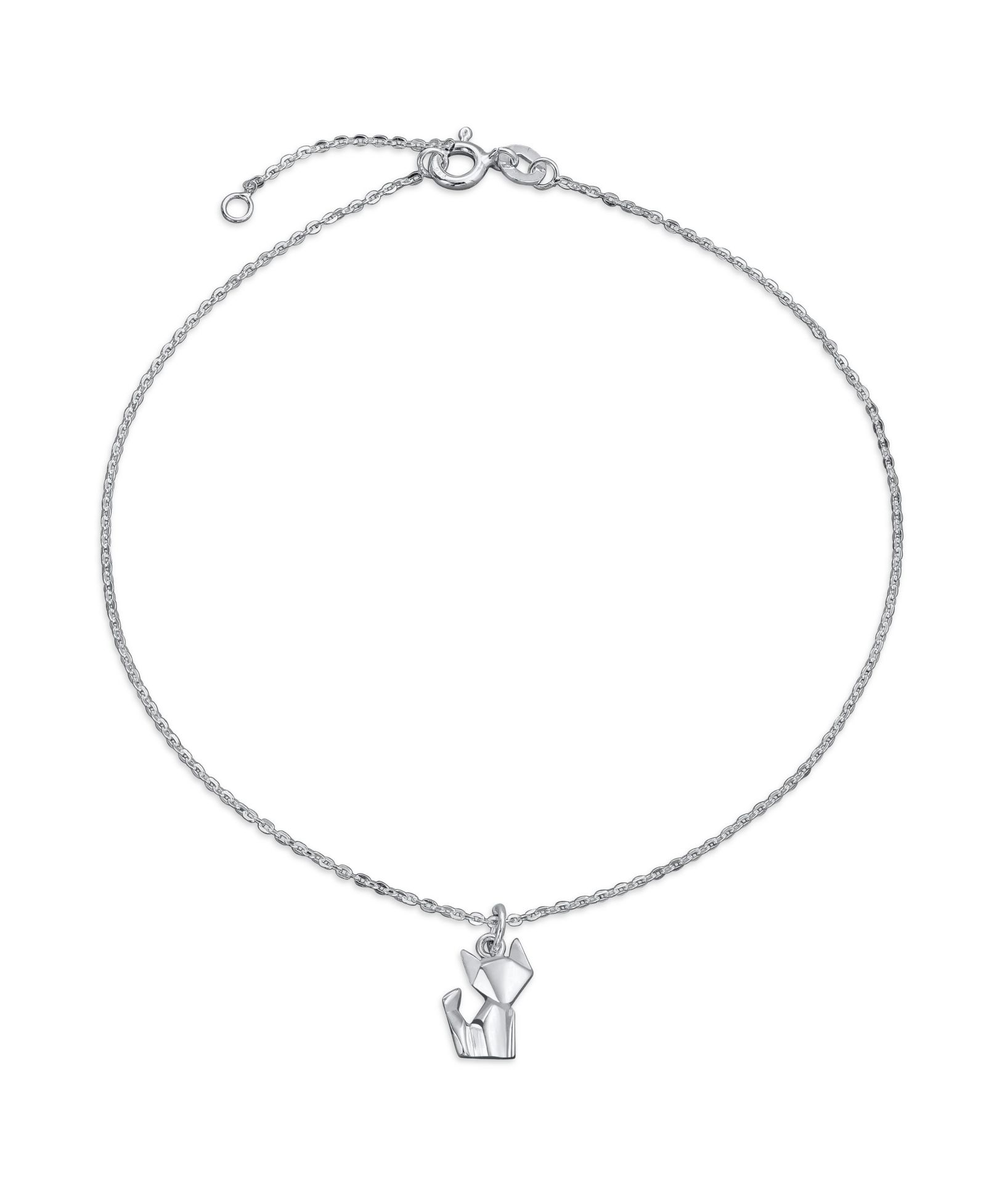 Браслет на лодыжку Bling Jewelry 3D Geometric Origami Animals.925 Sterling Silver