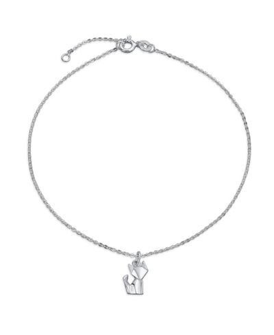 Браслет на лодыжку Bling Jewelry 3D Geometric Origami Animals.925 Sterling Silver