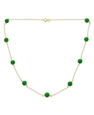 Bling Jewelry Fine Tin Cup Style Silver Green Necklace Gold Plated Sterling Silver 16"