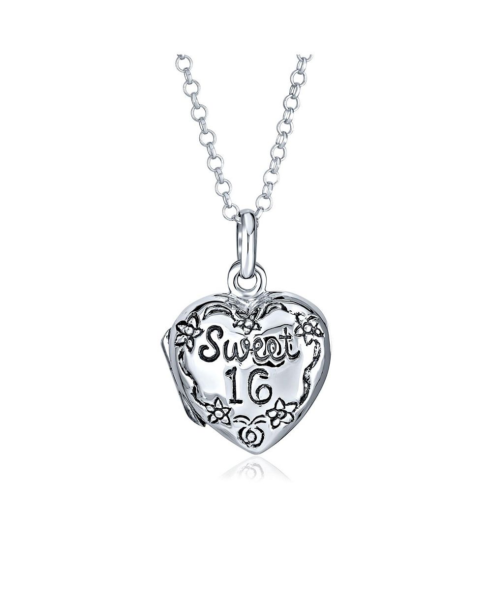 Подвеска-медальон Bling Jewelry SWEET 16 Birthday с держателем для фото в форме сердца