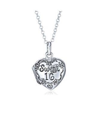 Подвеска-медальон Bling Jewelry SWEET 16 Birthday с держателем для фото в форме сердца