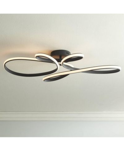Потолочный светильник Possini Euro Design Helix Modern полузалитый LED с диммером, черный песок, 36 1/2 дюйма