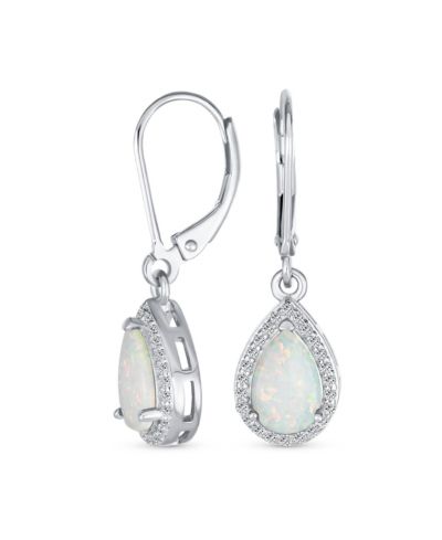 Bling Jewelry серьги-подвески с опалом и кубическим цирконием