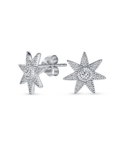 Серьги-гвоздики Bling Jewelry Celestial Pave CZ North Star Burst из стерлингового серебра