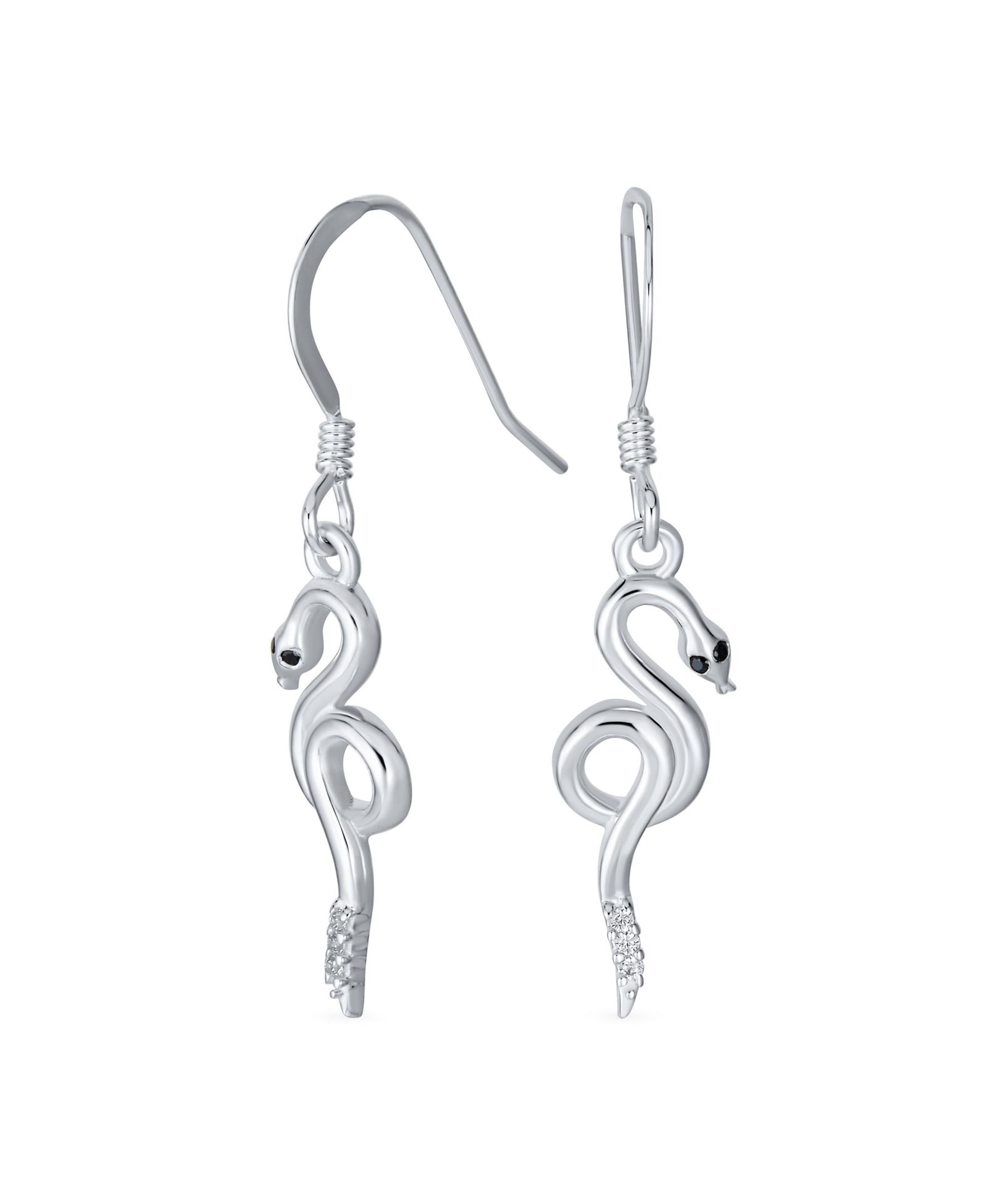 Серьги Bling Jewelry CZ Accent Garden Animal Reptile Egyptian Snake из стерлингового серебра