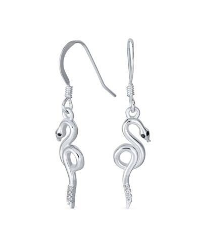 Bling Jewelry Reptile Egyptian Dangling Snake Earrings Fish Hook Wire Sterling Silver