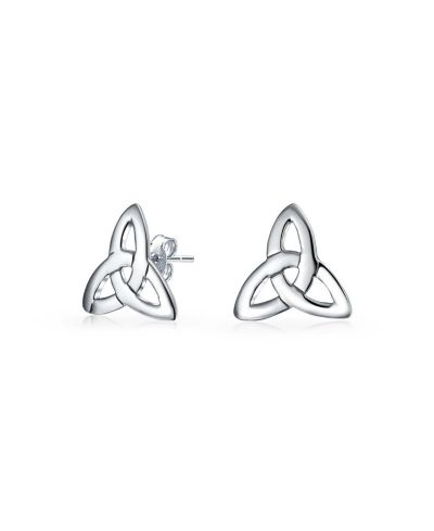 Bling Jewelry Celtic Triangle Trinity Infinity Love Knot Stud Earrings Sterling Silver