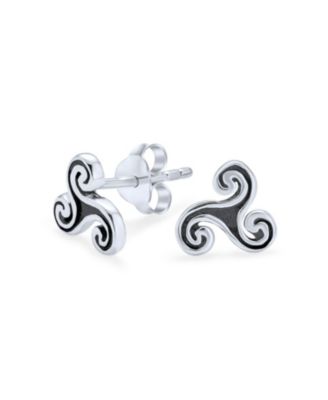 Серьги-гвоздики Bling Jewelry с кельтским символом трискеле из стерлингового серебра (7MM)