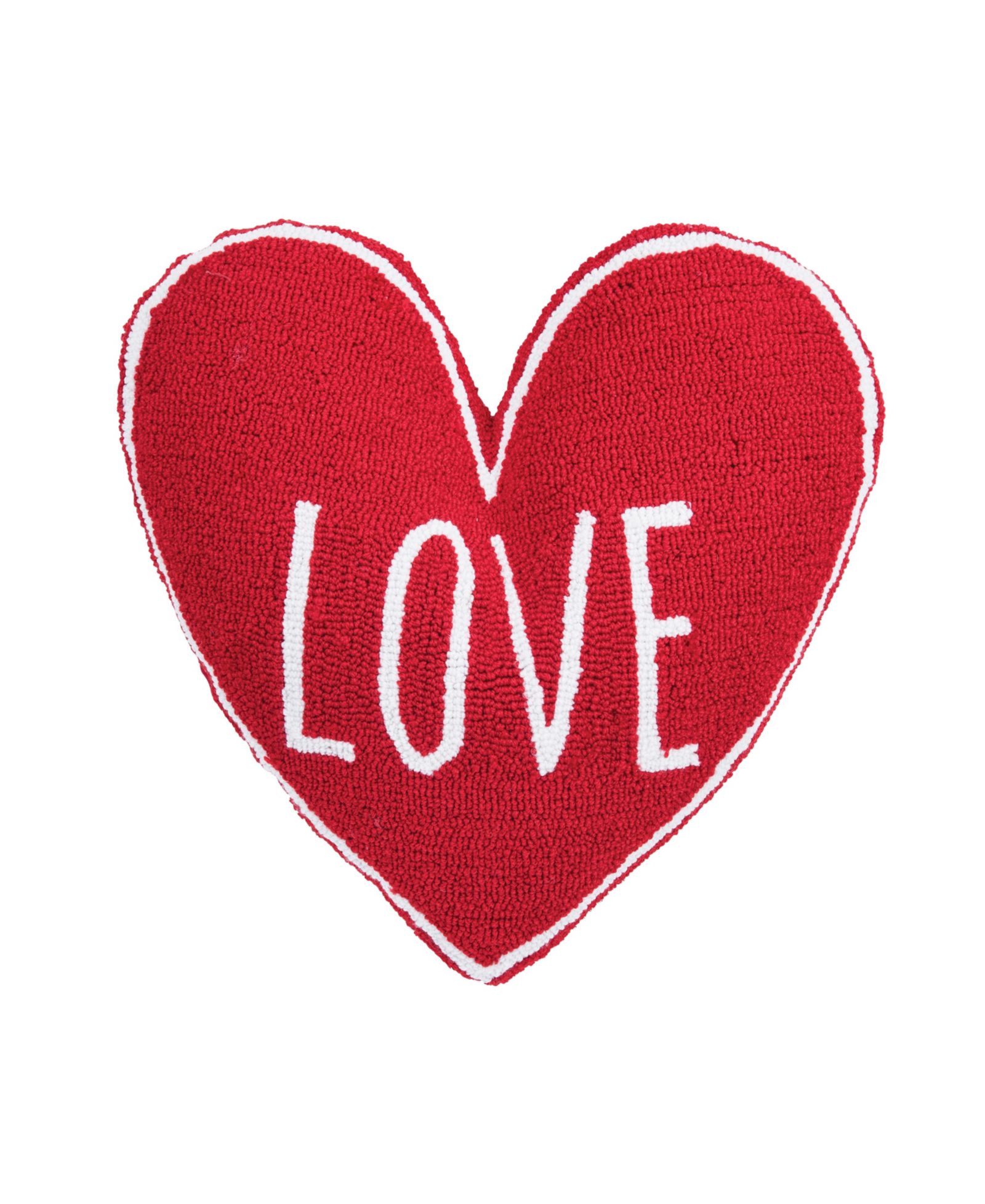 "LOVE" Heart Shaped Hooked Valentine's Day Accent Throw Pillow 18"