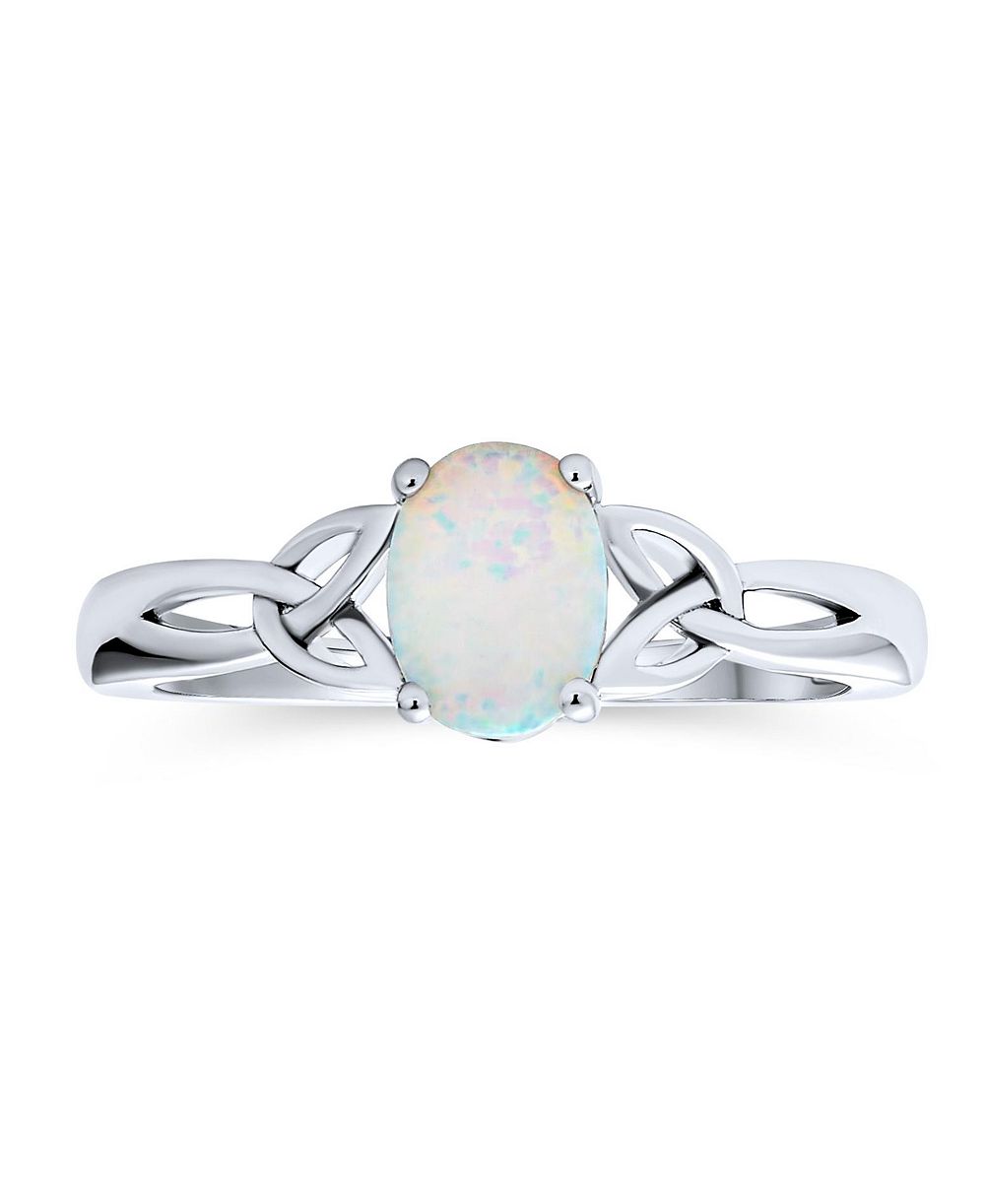 Bling Jewelry Celtic Triquetra Infinity Love Knot Oval Opal Ring .925 Sterling Silver