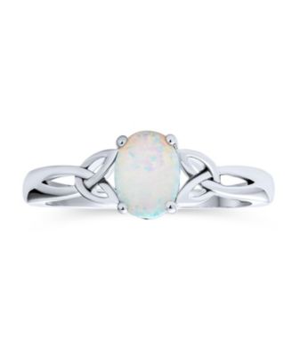 Bling Jewelry Celtic Triquetra Infinity Love Knot Oval Opal Ring .925 Sterling Silver
