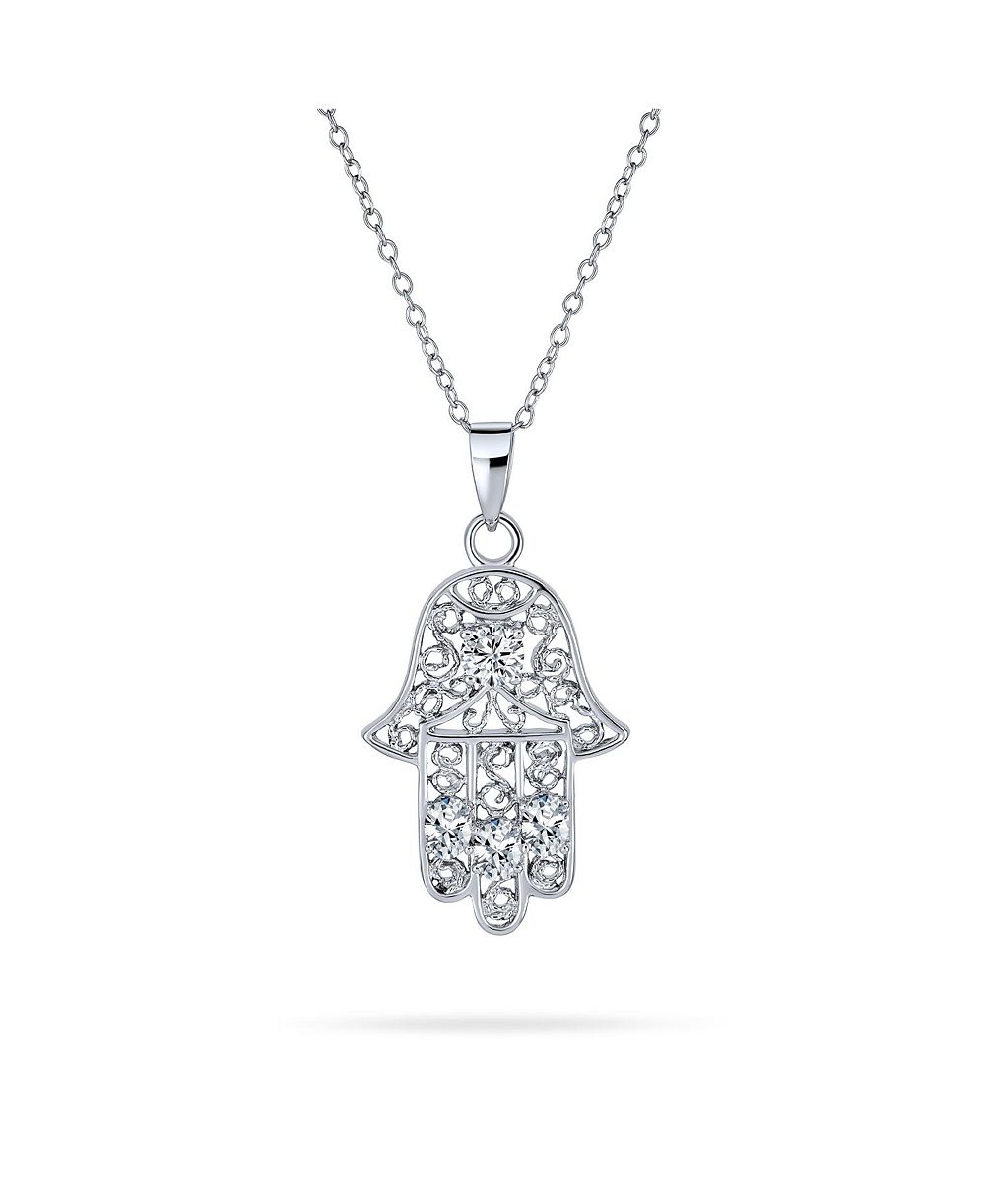Bling Jewelry Talisman Fatima Hand of God Hamsa Pendant Necklace .925 Sterling Silver
