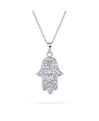 Bling Jewelry Talisman Fatima Hand of God Hamsa Pendant Necklace .925 Sterling Silver