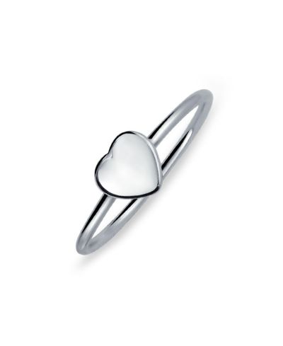 Кольцо с гравировкой Bling Jewelry из стерлингового серебра 925 с прозрачным сердцем