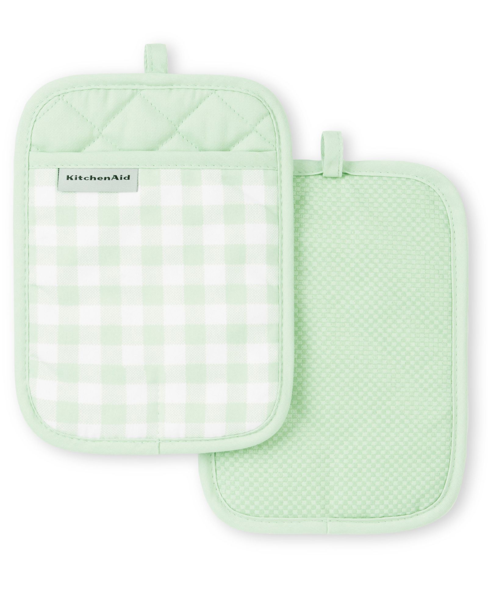 KitchenAid Gingham Pot Holder 2-Pack Set, 7" x 10"
