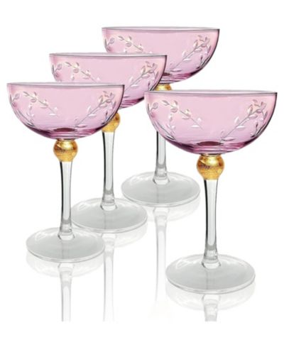 The Wine Savant бокалы для шампанского Pallo Tinted Glass Crystal, набор 4 шт., 9 oz