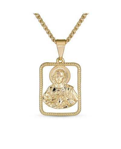 Bling Jewelry кулон-медальон с головой Иисуса Христа, позолоченный металл