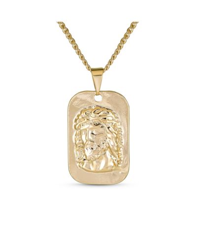 Подвеска Bling Jewelry Religious Metal Dog tog Style Medallion Face of Jesus Christ