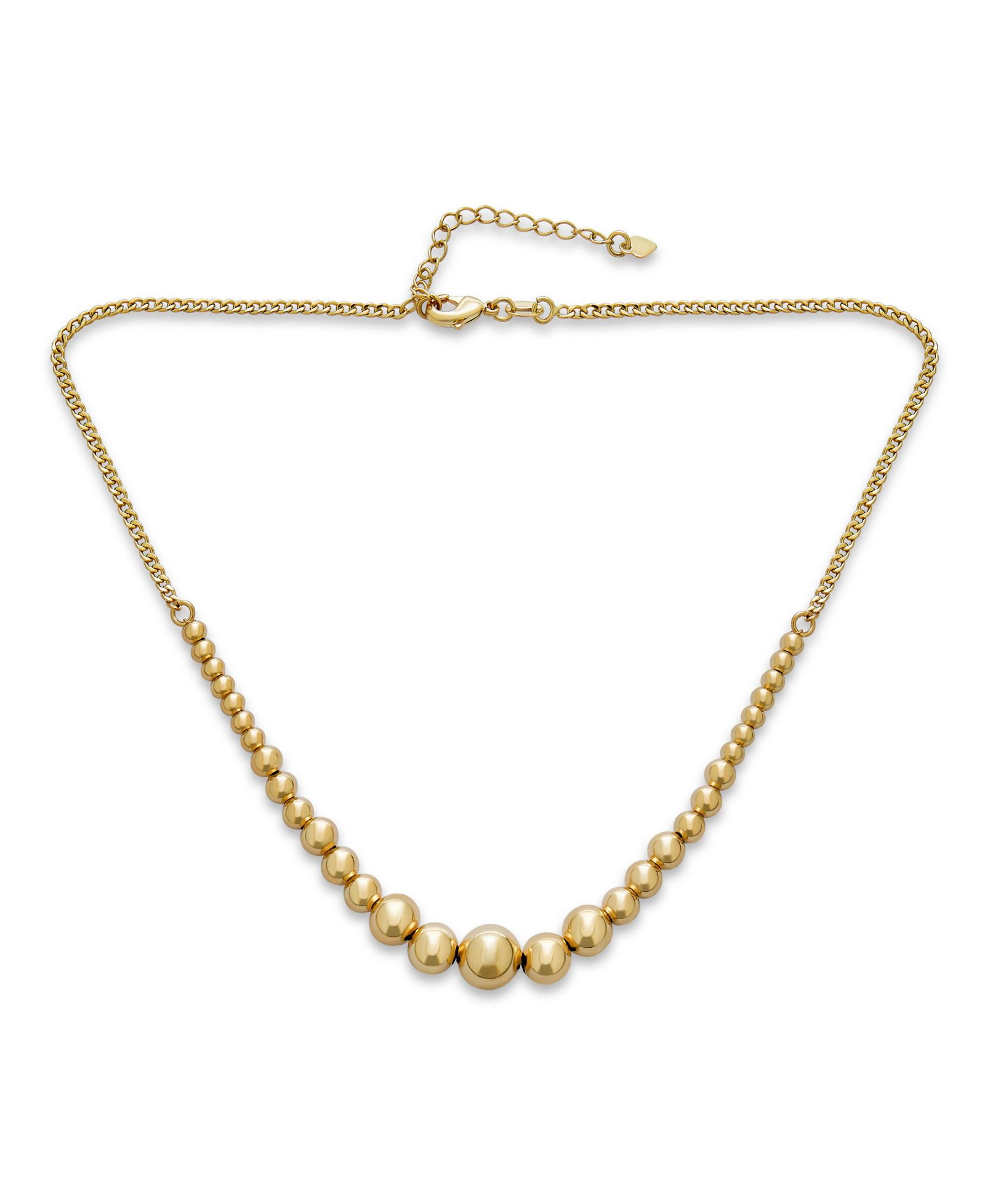Классическое элегантное простое ожерелье Bling Jewelry с круглыми шариками, покрытие под желтое золото, регулируемое, 3-10MM
