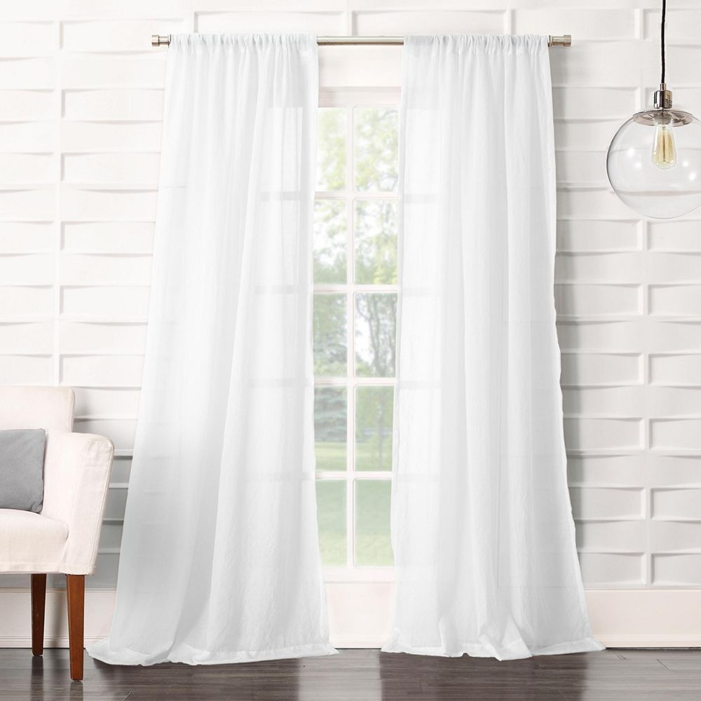 Silvia Crushed Texture Semi-Sheer Rod Pocket Curtain Panel