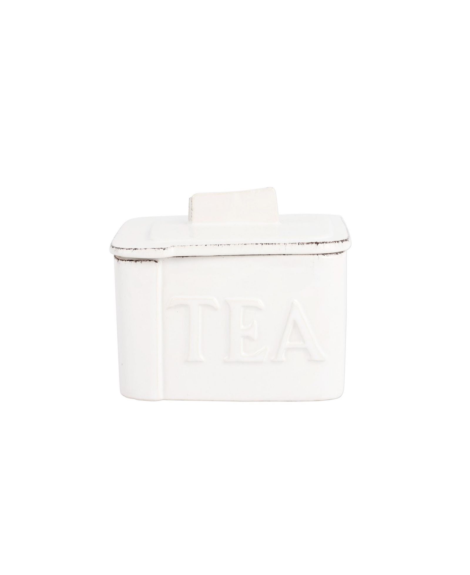 VIETRI Lastra White Tea Canister
