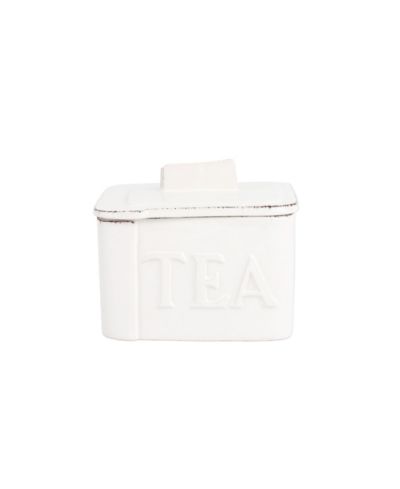 VIETRI Lastra White Tea Canister