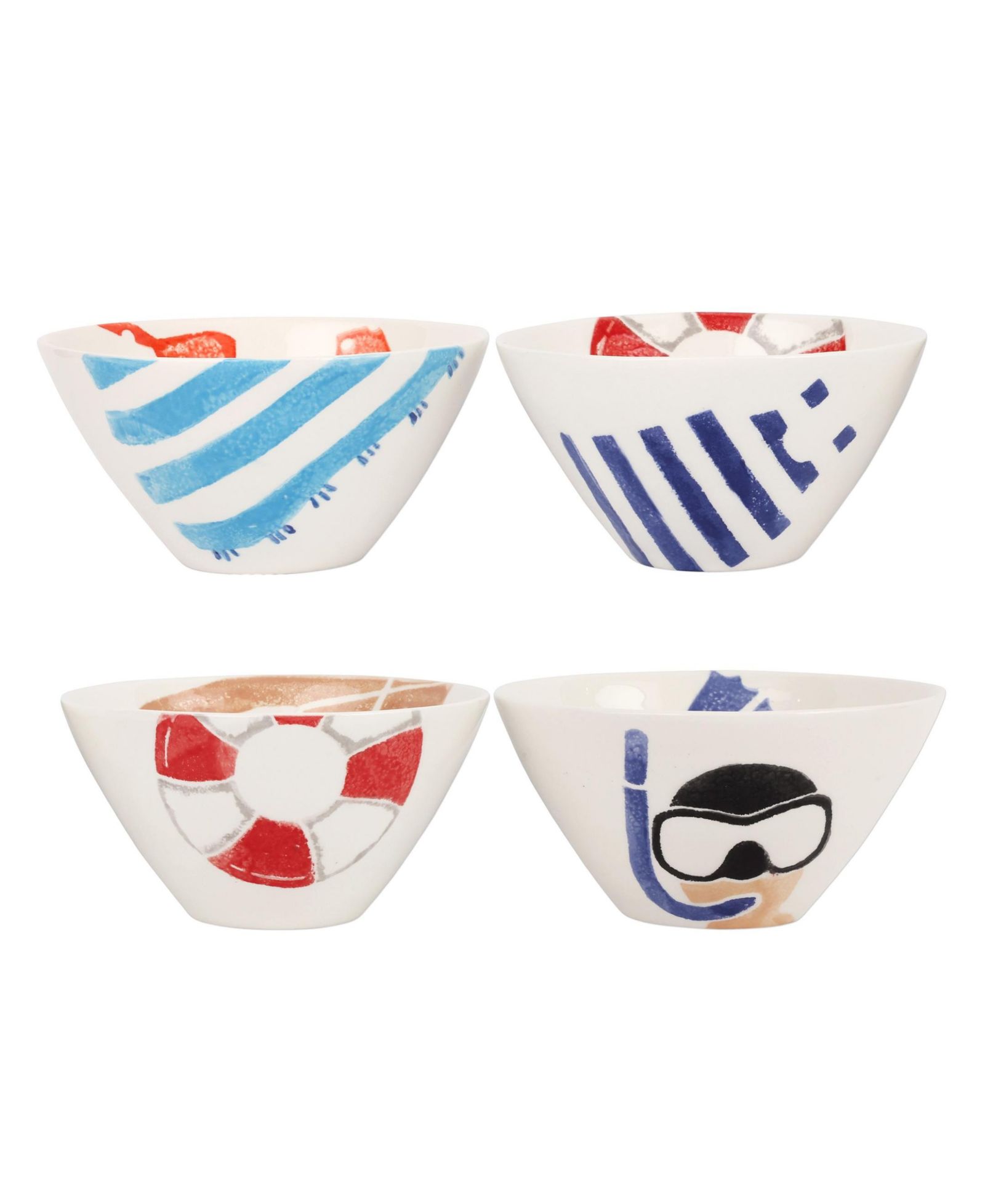VIETRI Riviera набор из 4 ассортированных мисок для хлопьев