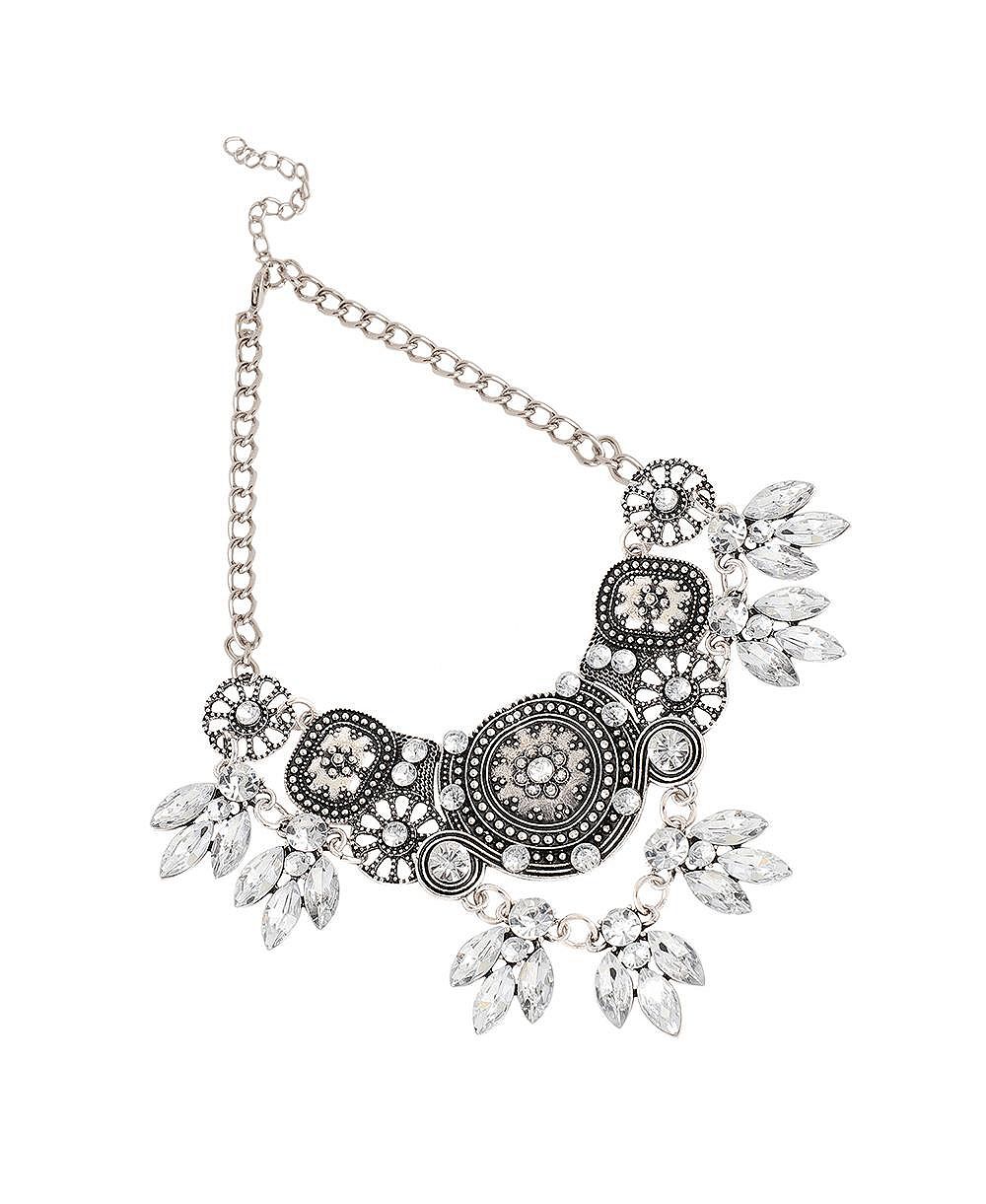 SOHI Women's Circular Foliage Drop Statement Necklace