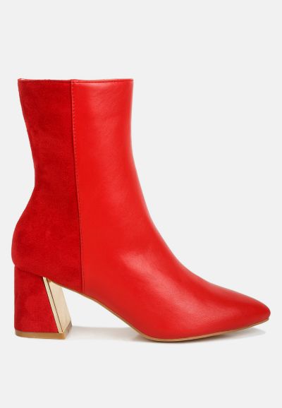 London Rag Womens Desire Suede Back Panel High Ankle Boots