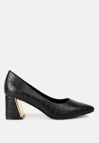 London Rag туфли-лодочки Emersyn croc block heel