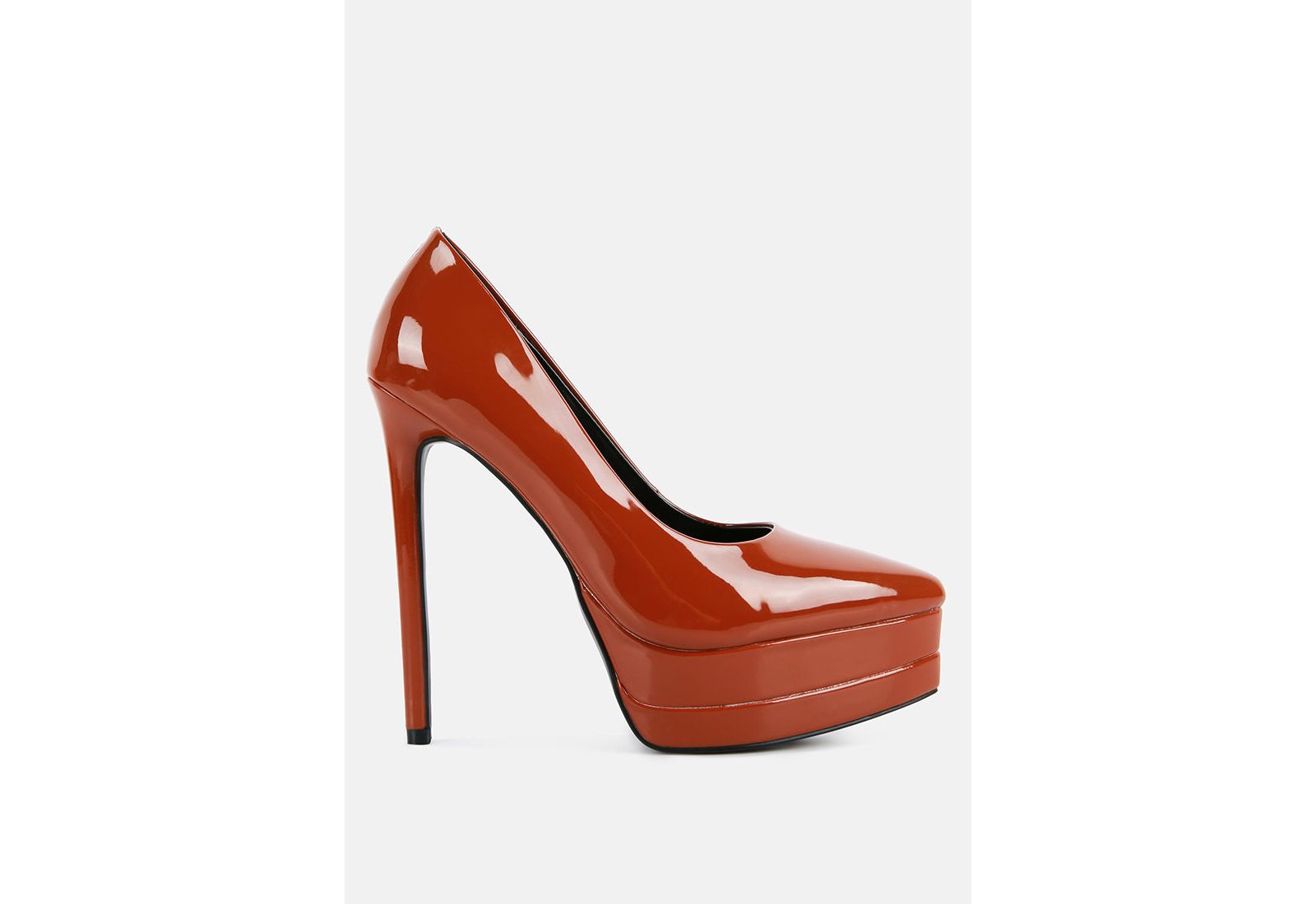 London Rag Womens Cuddles Patent Faux Leather Platform Stiletto Pumps