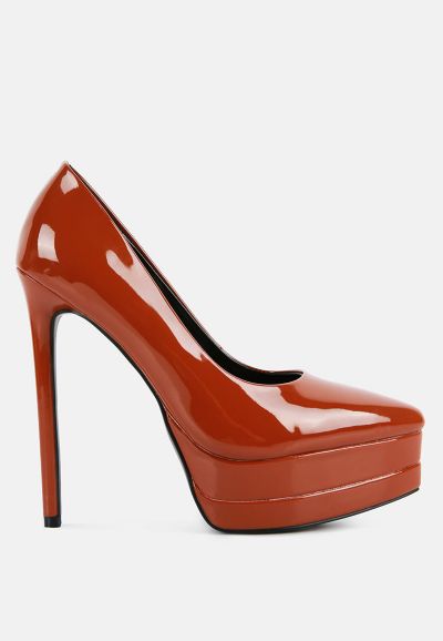Туфли-лодочки London Rag Womens Cuddles Patent Faux Leather Platform Stiletto Pumps