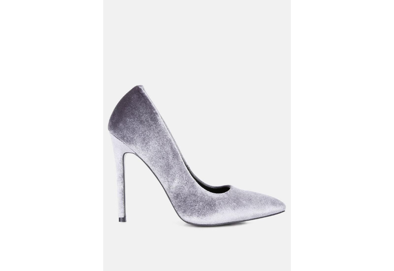 London Rag Womens Janessa Velvet Stiletto Heel Pumps
