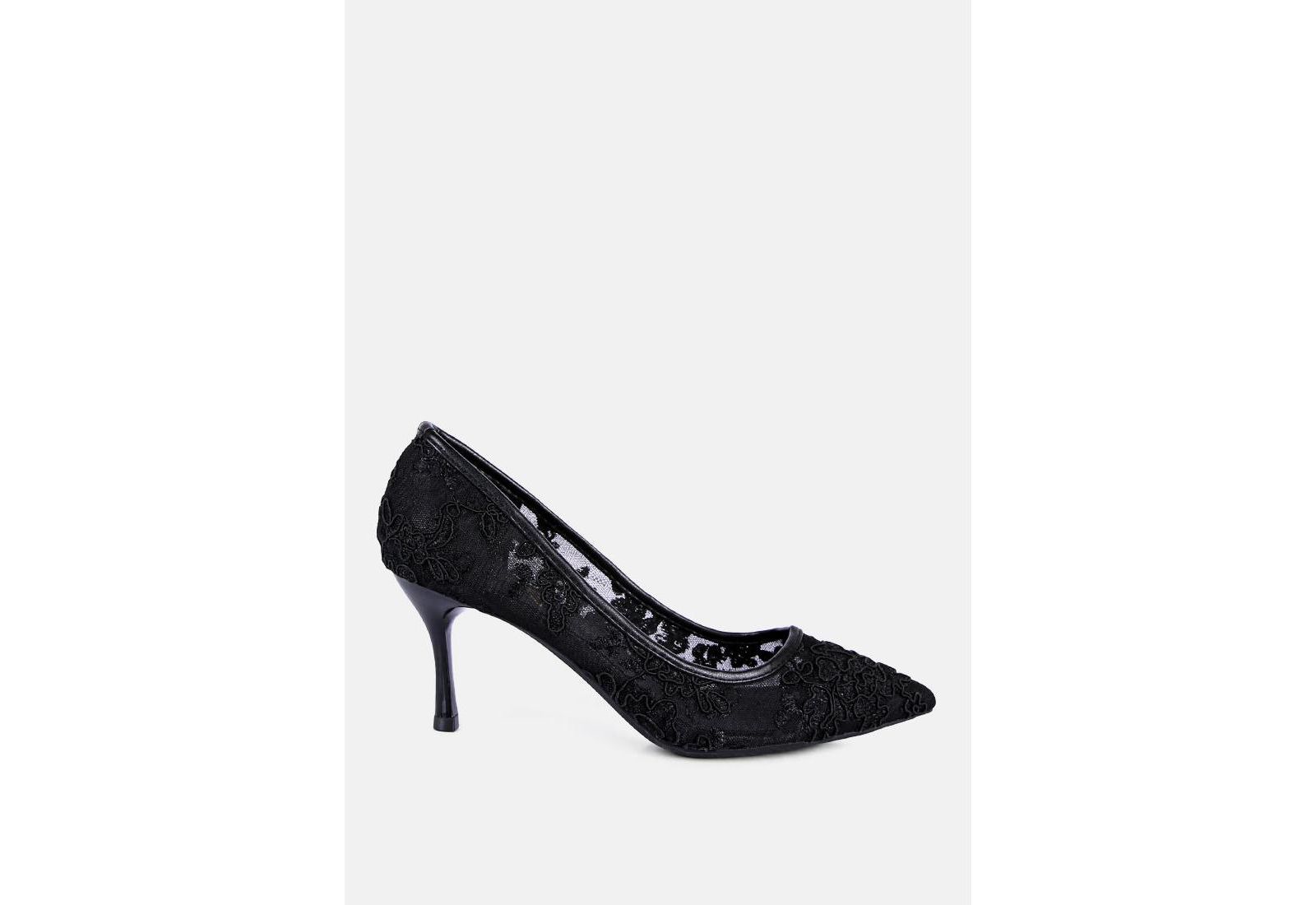 London Rag Women's Reunion Lace Mid Heel Pumps
